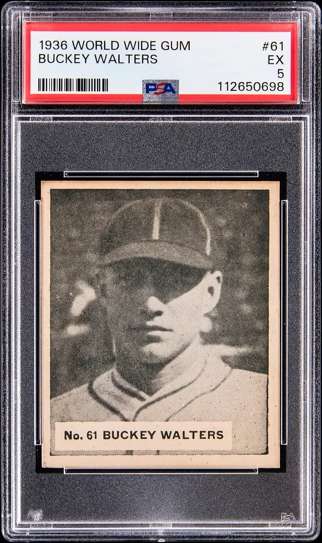1936 World Wide Gum Buckey Walters #61 card image
