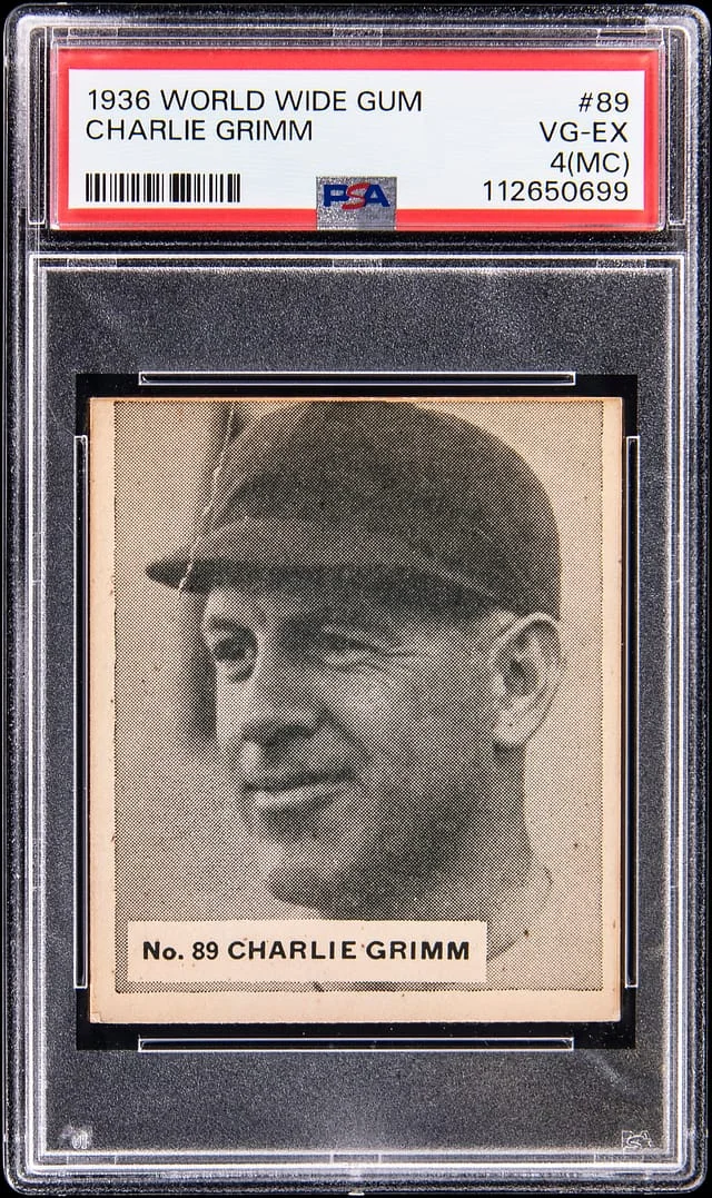 1936 World Wide Gum Charlie Grimm #89 card image