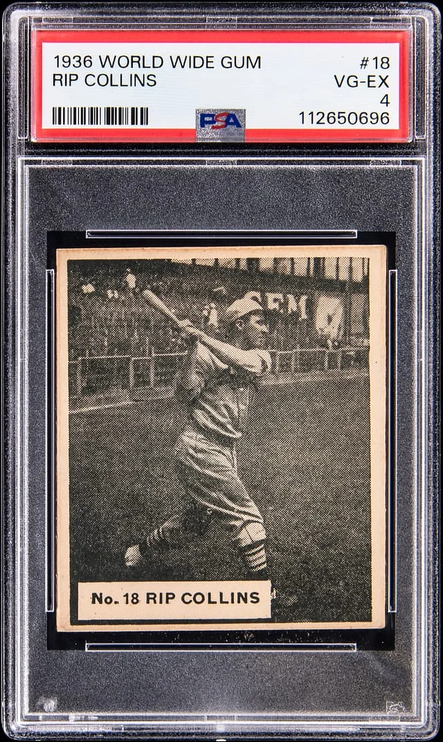 1936 World Wide Gum Rip Collins #18 card image