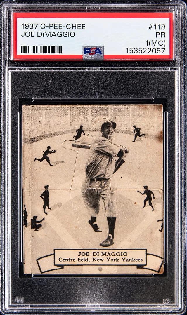 1937 O-Pee-Chee Joe DiMaggio #118 card image