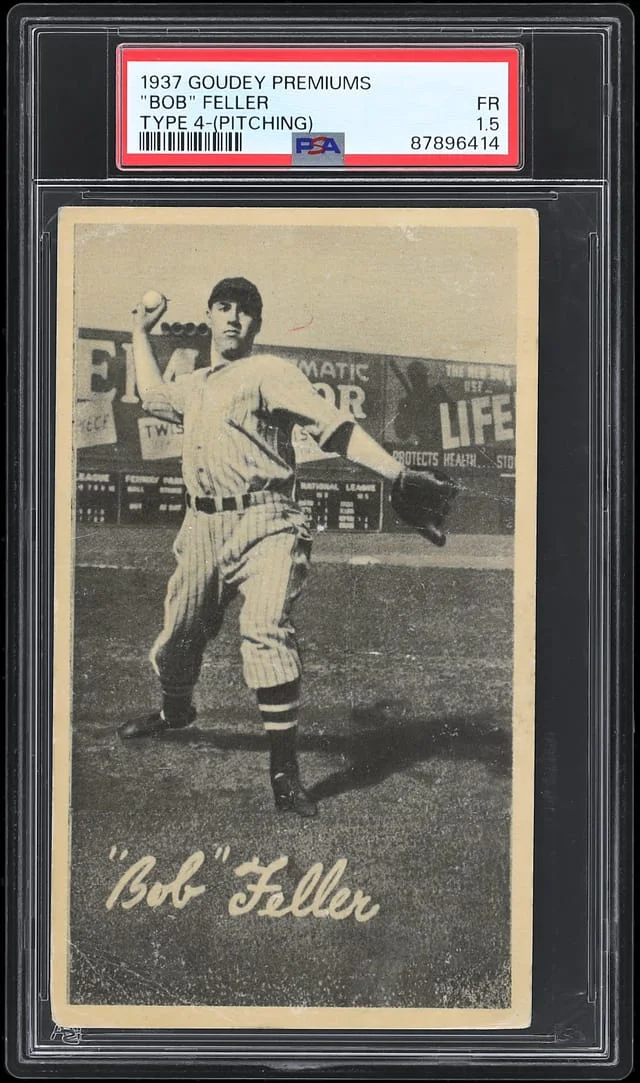 1937 R314 Goudey Wide Pen Premium Type Bob Feller #4 card image