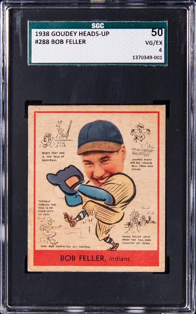 1938 Goudey Bob Feller Heads Up #288 card image