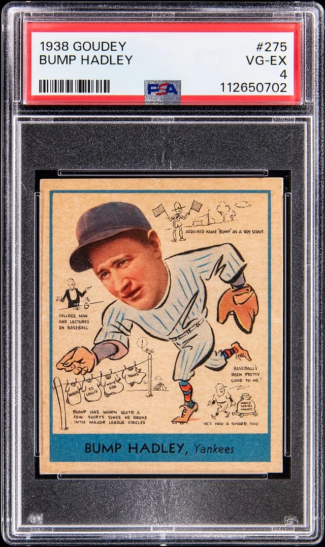 1938 Goudey Bump Hadley #275 card image