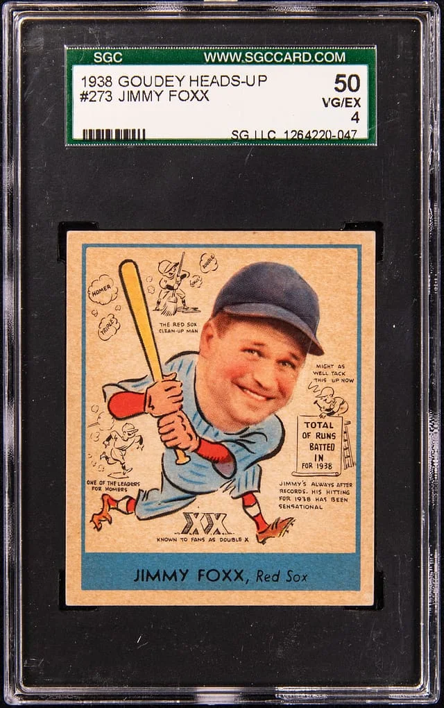 1938 Goudey Jimmy Foxx Heads-Up #273 card image