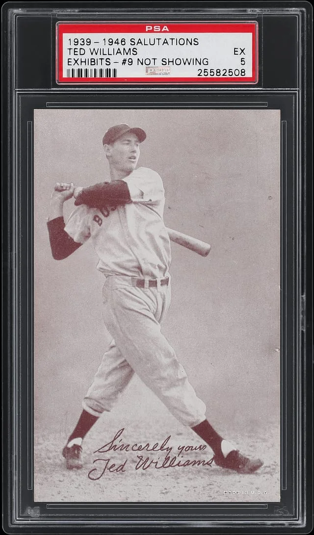 1939-46 Exhibits Salutations Ted Williams, Not Showing #9 card image