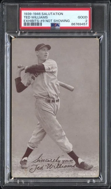 1939-46 Salutation Exhibits Not Showing Ted Williams #9 card image