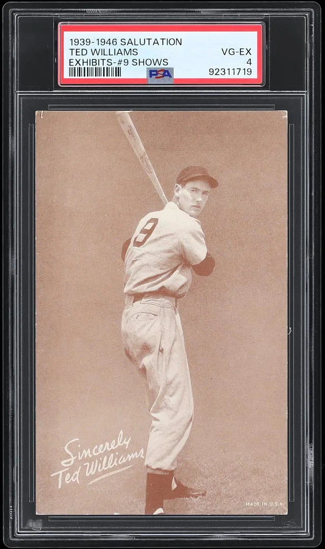 1939-46 Salutation Exhibits Ted Williams, No. Shows #9 card image