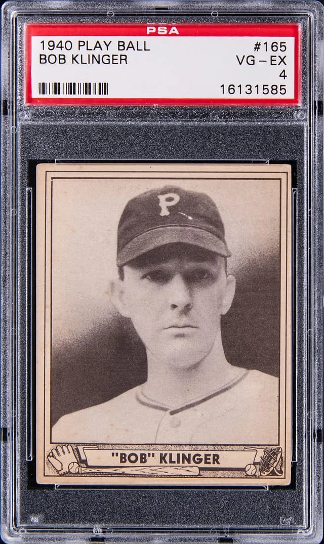1940 Play Ball Bob Klinger #165 card image