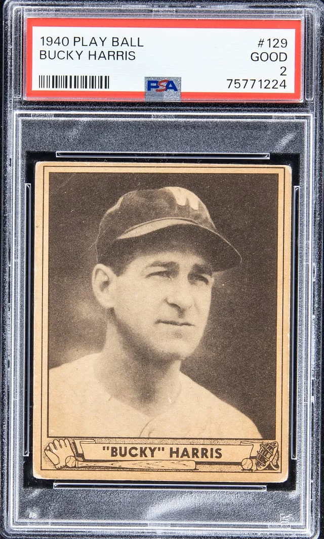 1940 Play Ball Bucky Harris #129 card image
