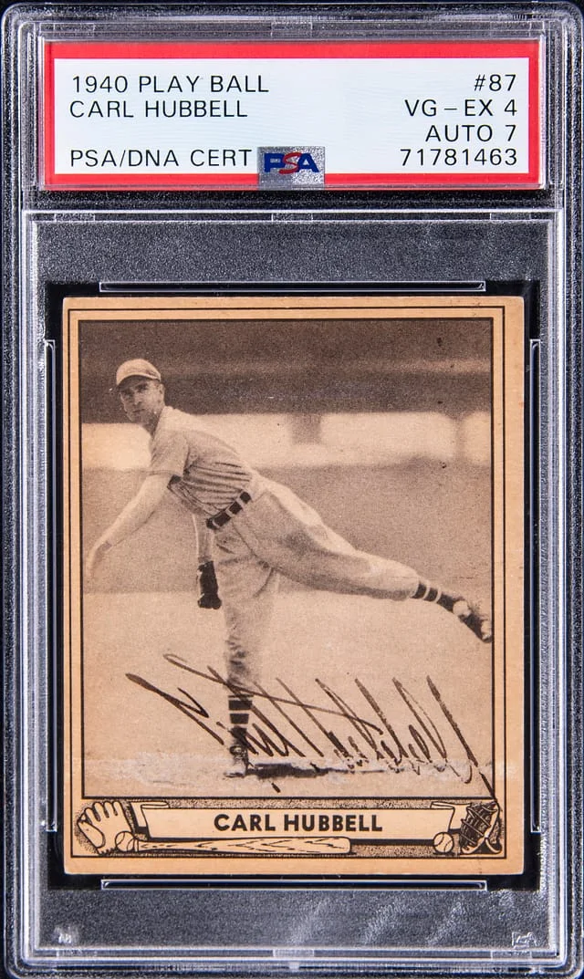 1940 Play Ball Carl Hubbell #87 card image