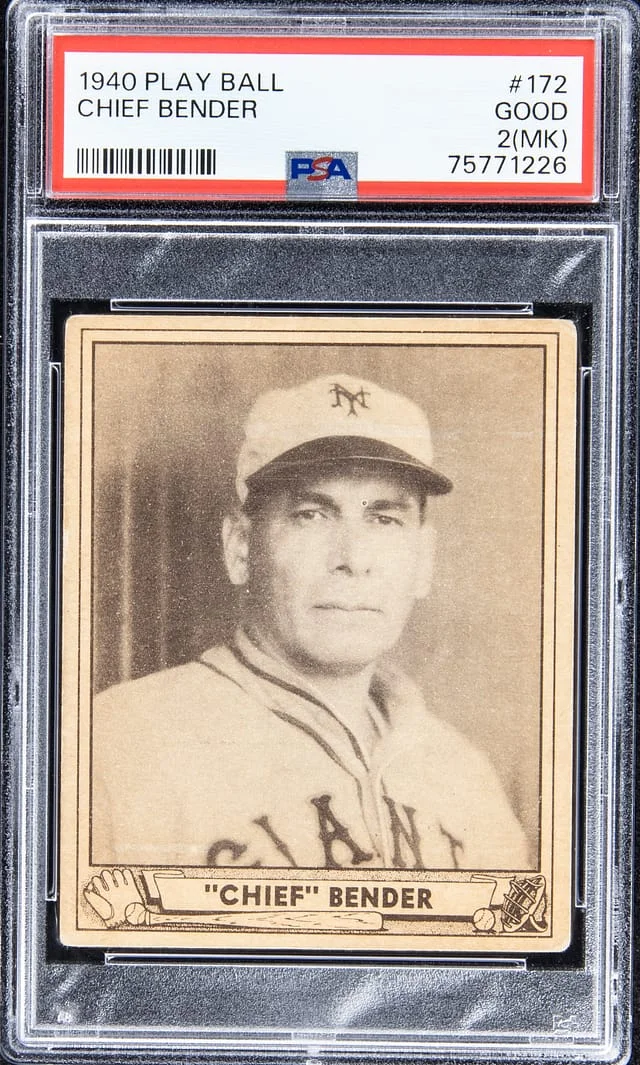 1940 Play Ball Chief Bender #172 card image