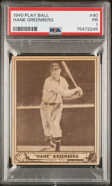 1940 Play Ball Hank Greenberg #40 card image