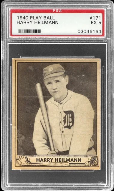 1940 Play Ball Harry Heilmann #171 card image