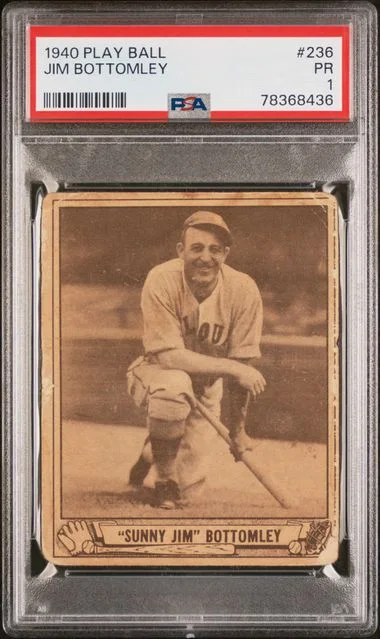 1940 Play Ball Jim Bottomley #236 card image