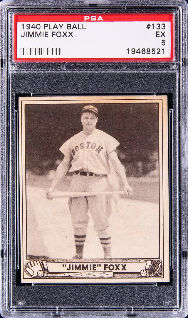 1940 Play Ball Jimmie Foxx #133 card image