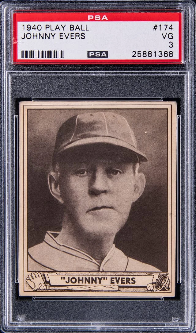 1940 Play Ball Johnny Evers #174 card image