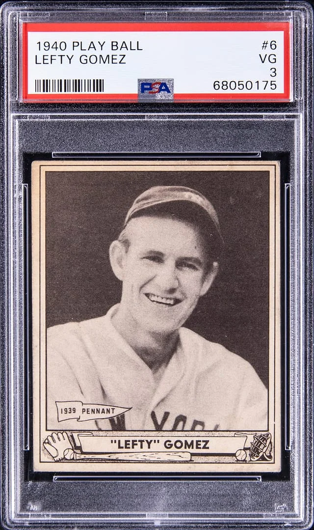 1940 Play Ball Lefty Gomez #6 card image