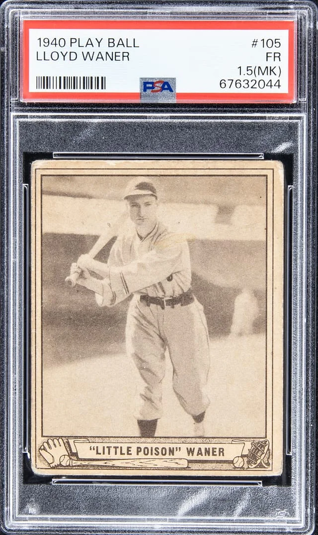 1940 Play Ball Lloyd Waner #105 card image