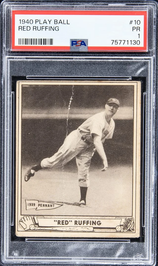 1940 Play Ball Red Ruffing #10 card image