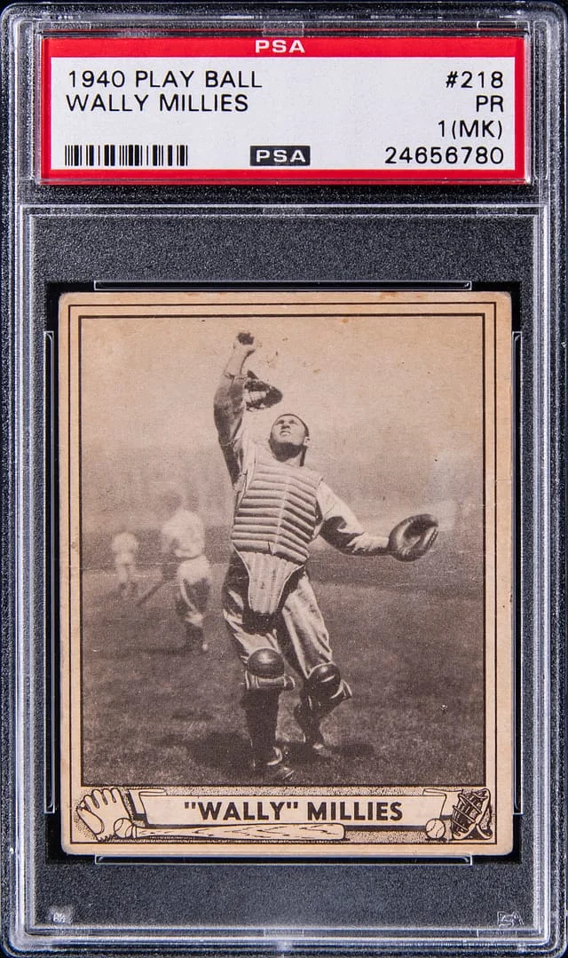 1940 Play Ball Wally Millies #218 card image