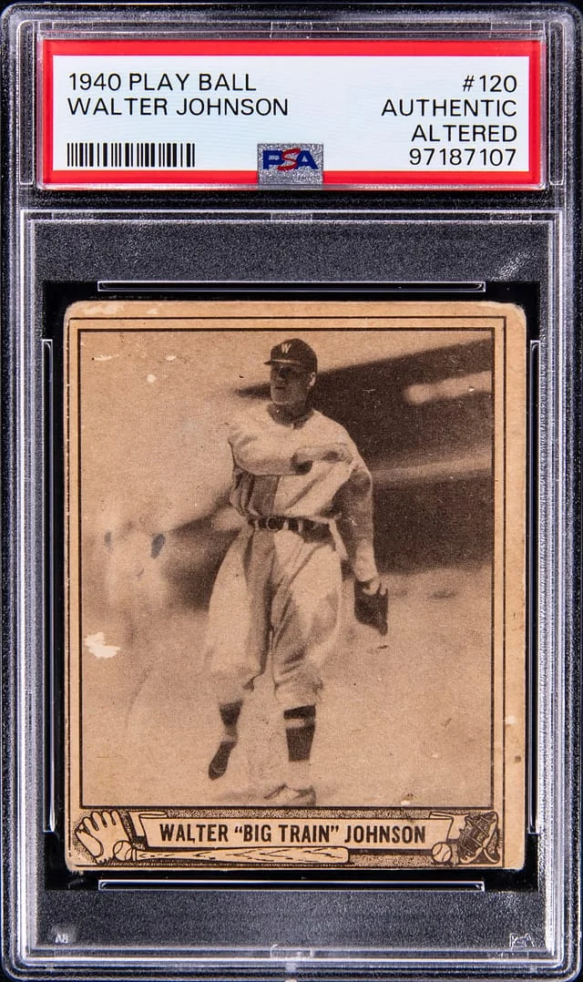 1940 Play Ball Walter Johnson #120 card image