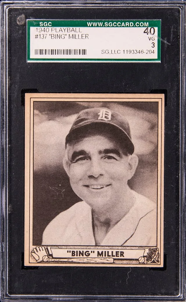 1940 Playball Bing Miller #137 card image