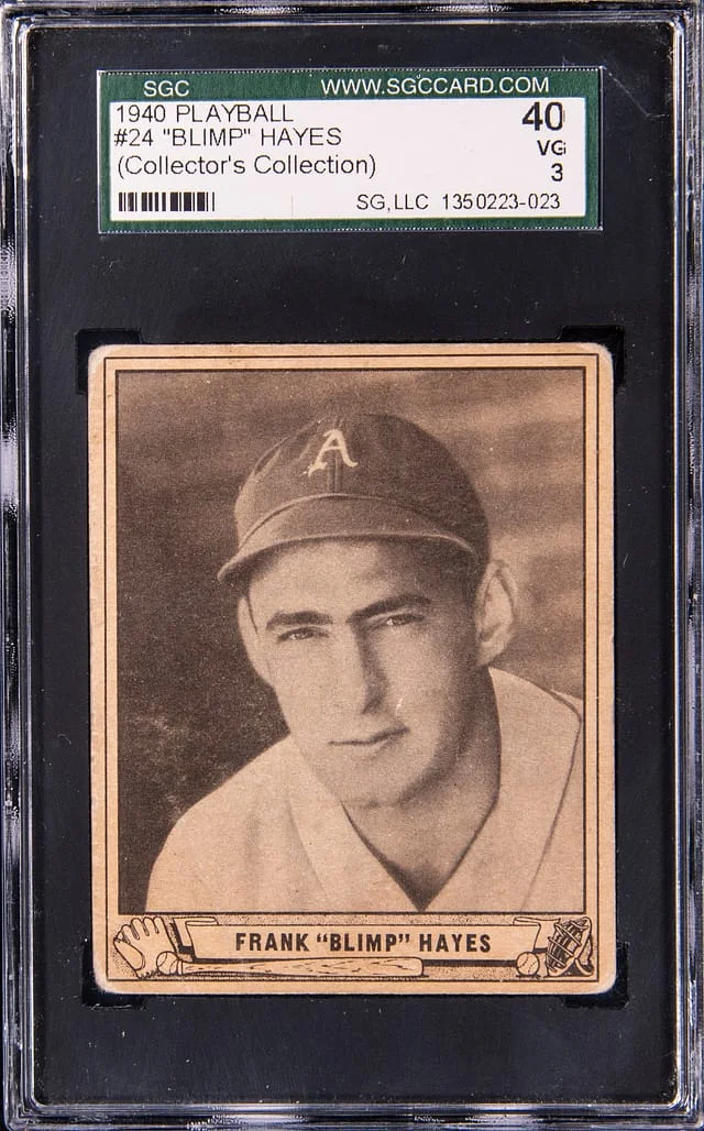 1940 Playball Blimp Hayes #24 card image