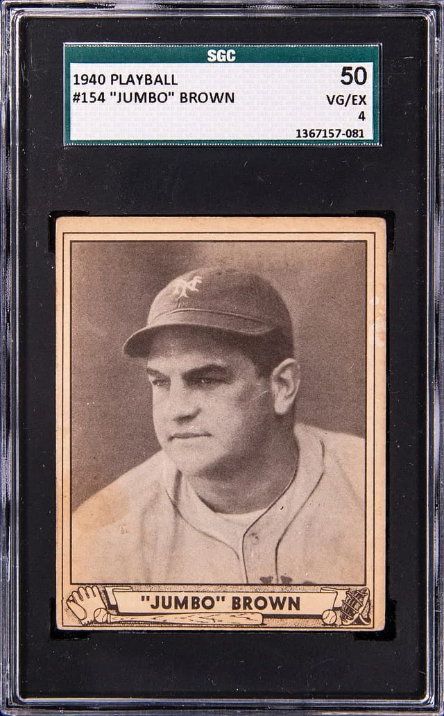 1940 Playball Jumbo Brown #154 card image