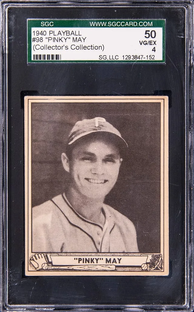 1940 Playball "Pinky" May #98 card image