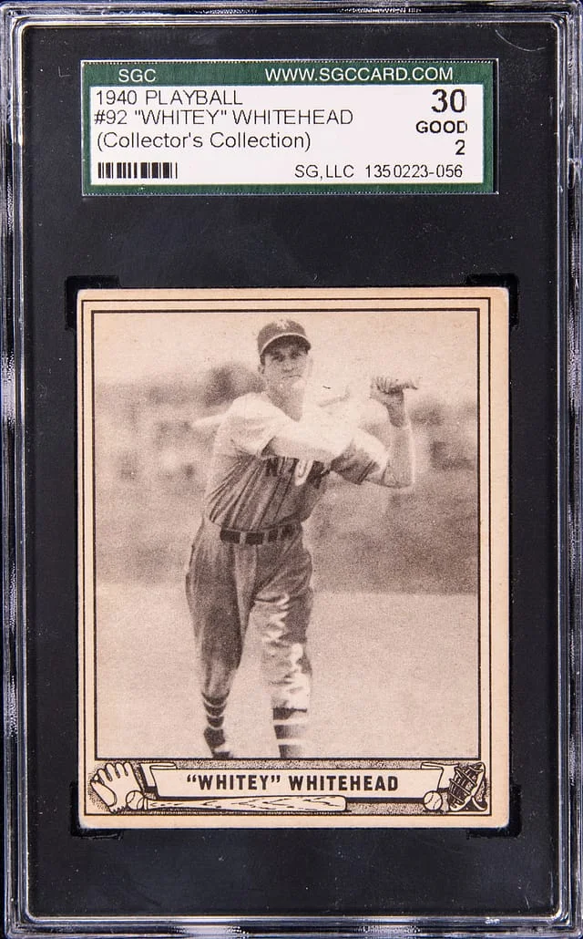 1940 Playball Whitey Whitehead #92 card image