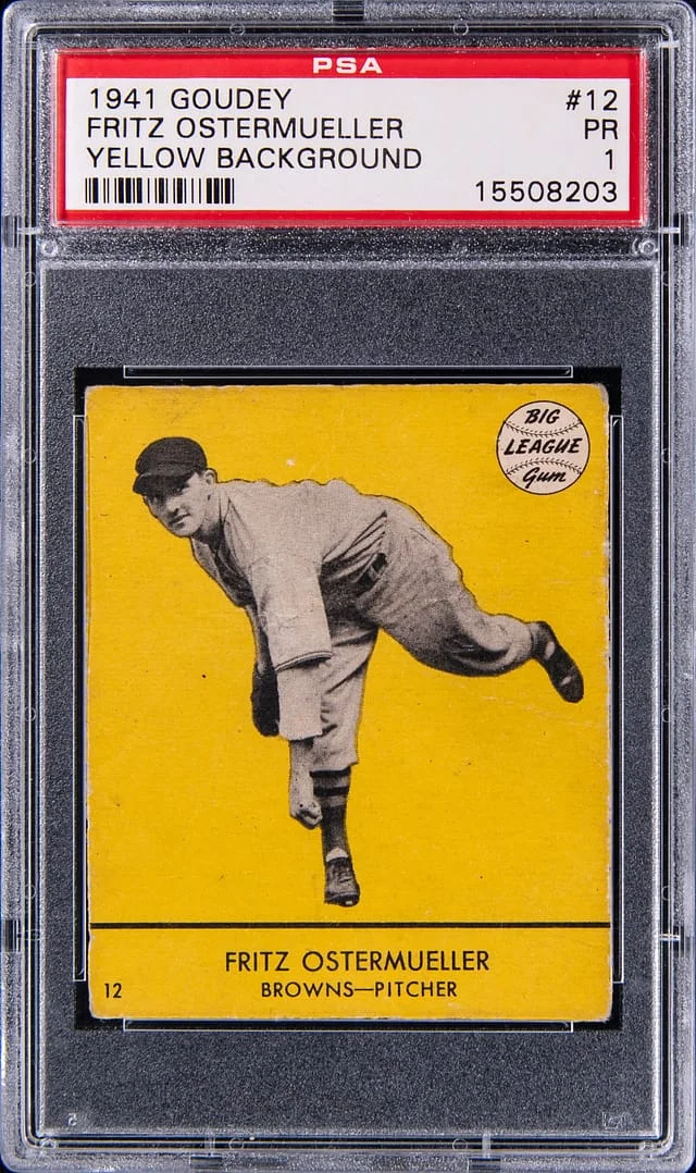 1941 Goudey Fritz Ostermueller (Yellow Background) #12 card image