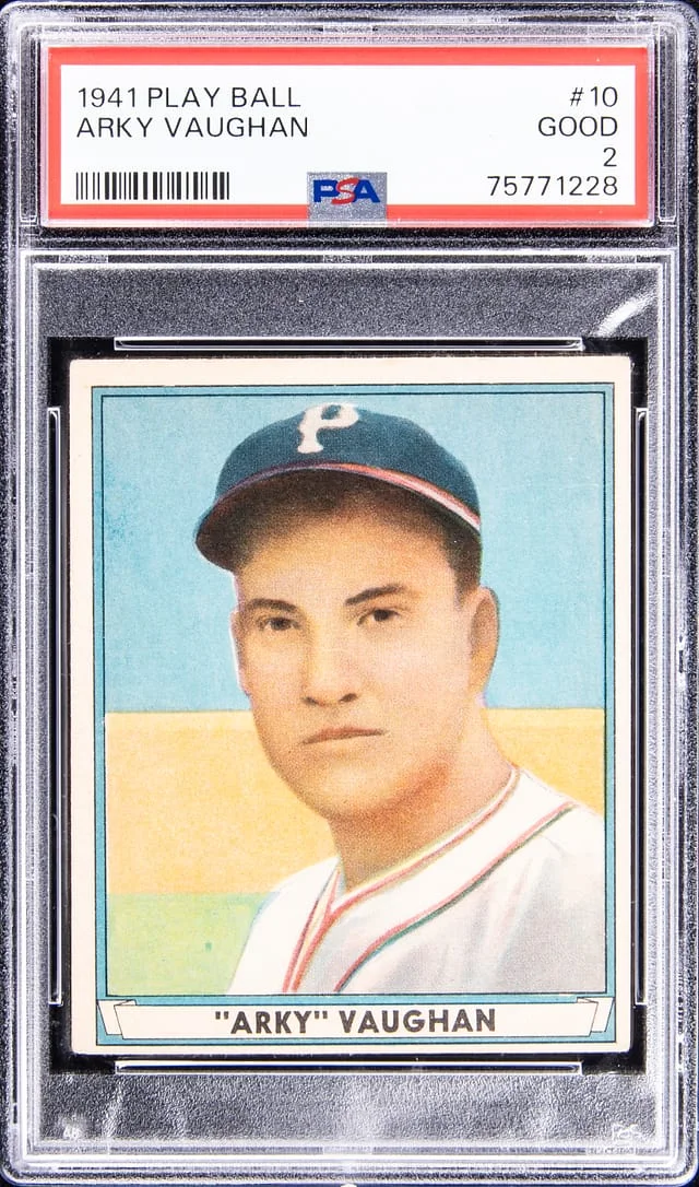 1941 Play Ball Arky Vaughan #10 card image