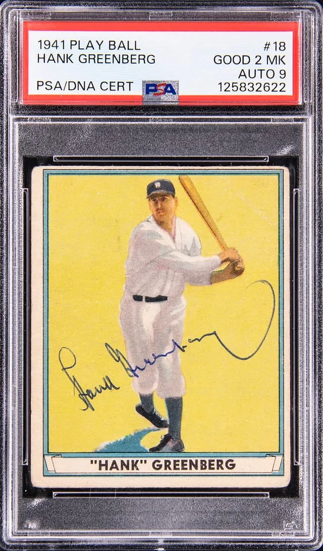 1941 Play Ball Hank Greenberg #18 card image