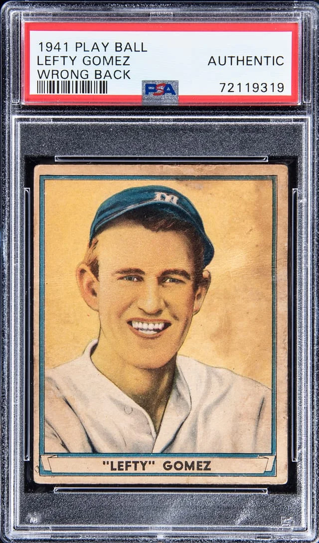 1941 Play Ball Lefty Gomez, Wrong Back #no-number card image