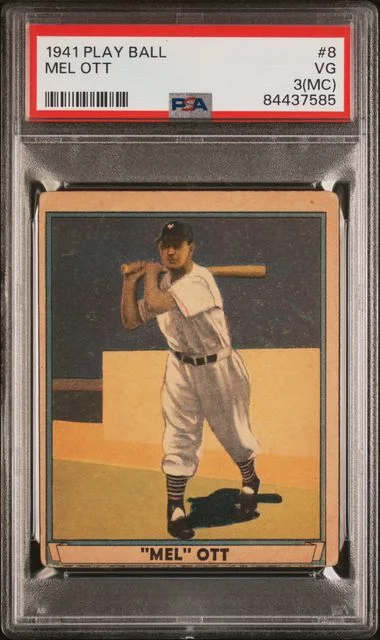 1941 Play Ball Mel Ott #8 card image