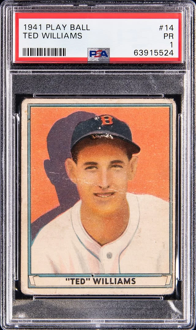 1941 Play Ball Ted Williams #14 card image