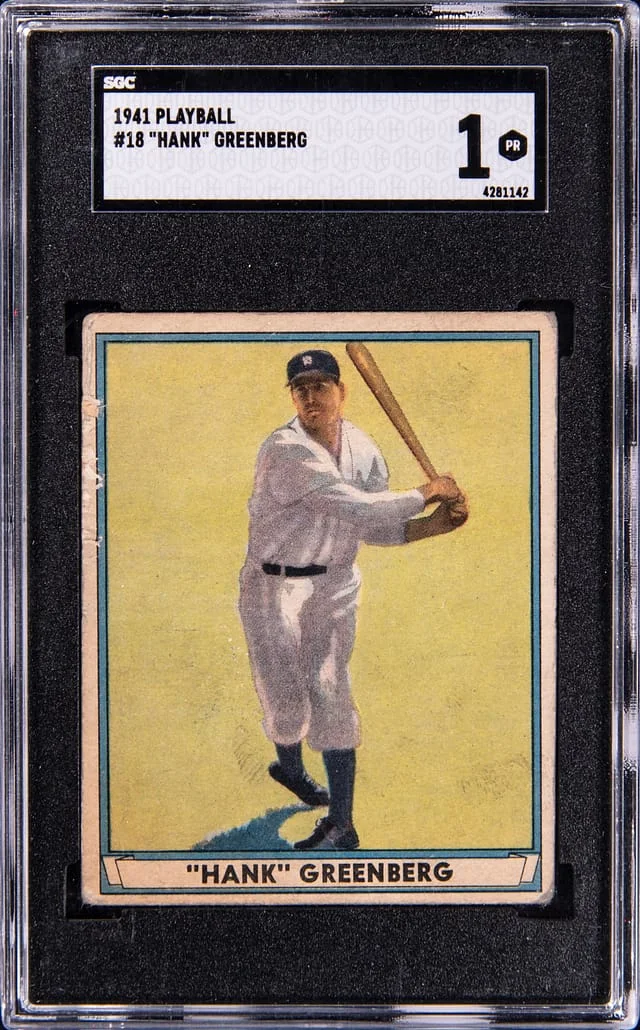 1941 Playball Hank Greenberg #18 card image