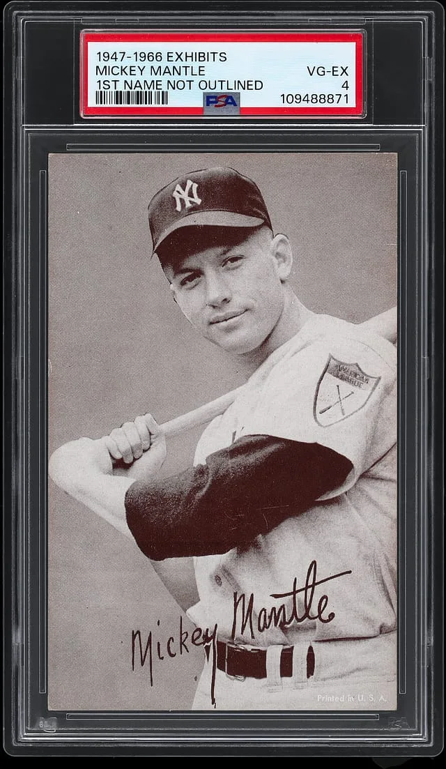 1947-66 Exhibits Mickey Mantle, Name Not Outlined #1st card image