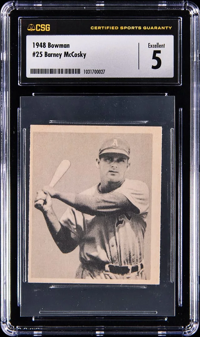 1948 Bowman Barney McCosky #25 card image