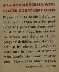 1948 Bowman Basketball Play #41 card back image