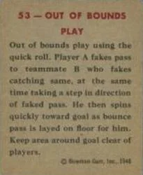 1948 Bowman Basketball Play #53 card back image