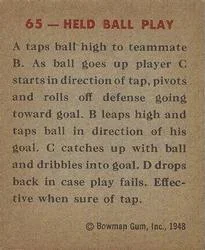 1948 Bowman Basketball Play #65 card back image
