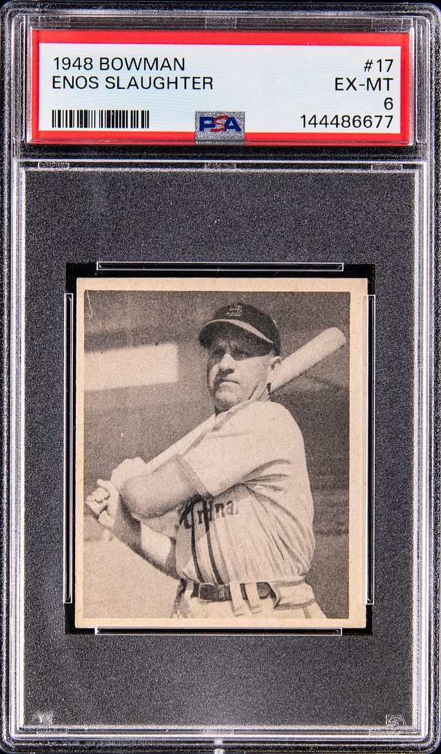 1948 Bowman Enos Salughter #17 card image