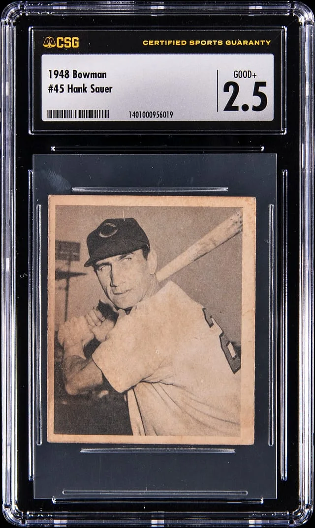 1948 Bowman Hank Sauer #45 card image