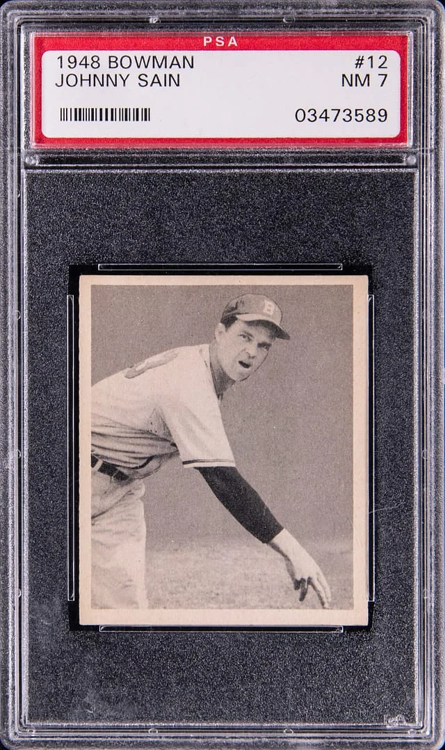 1948 Bowman Johnny Sain #12 card image