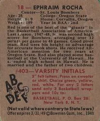 1948 Bowman Red Rocha #18 card back image