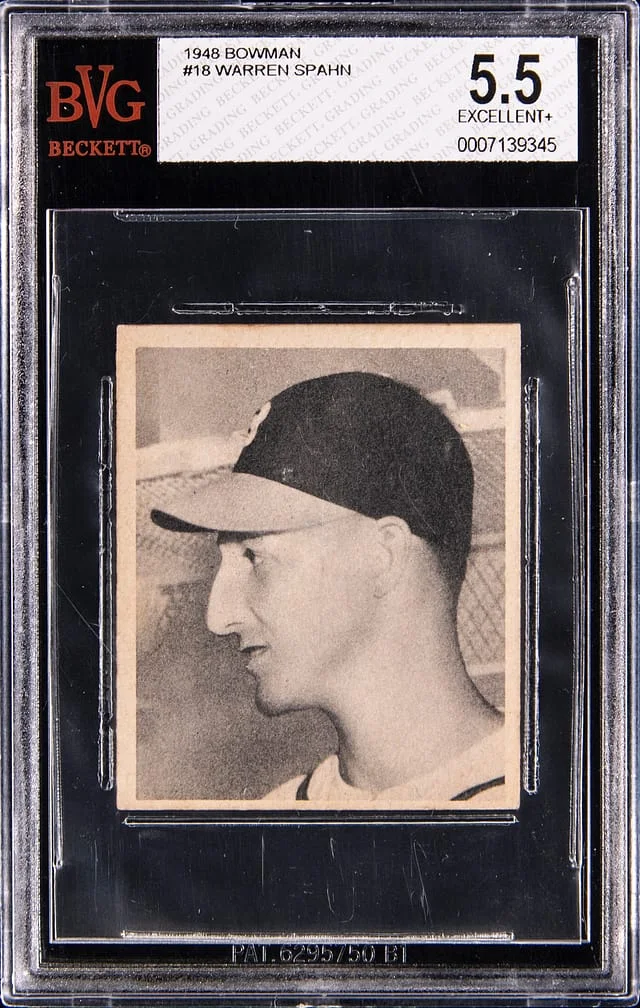1948 Bowman Warren Spahn #18 card image