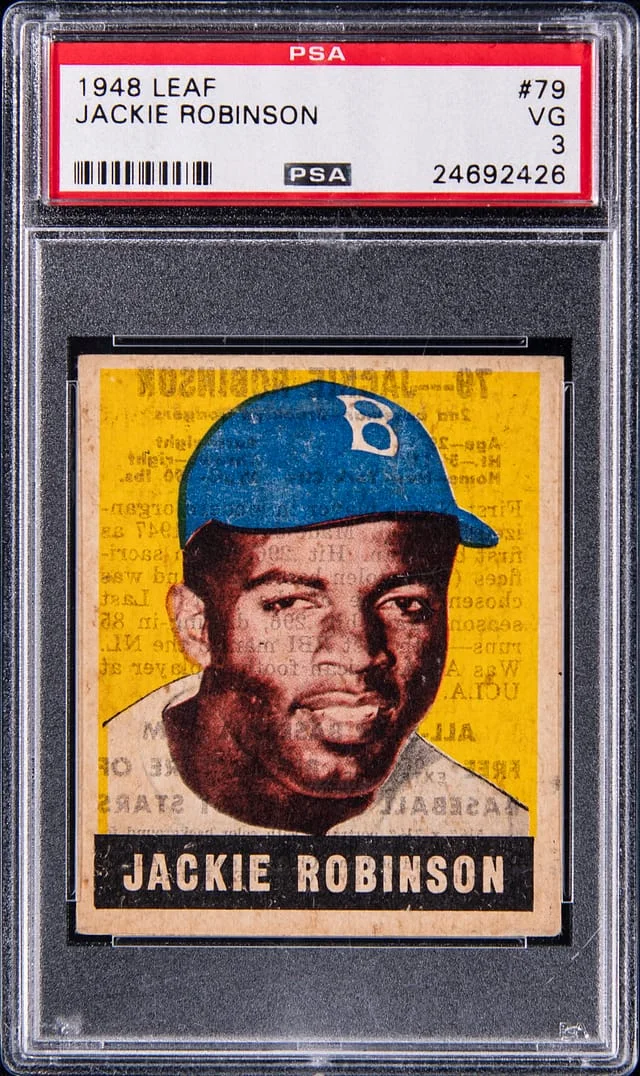 1948 Leaf Jackie Robinson - Wet Sheet Transfer #79 card image