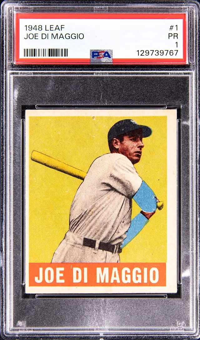 1948 Leaf Joe DiMaggio #1 card image