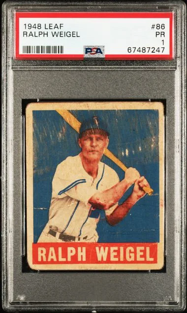 1948 Leaf Ralph Weigel #86 card image